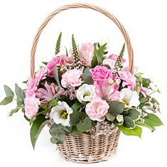 Pink &amp; White Basket