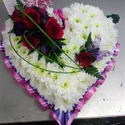 Cerise &amp; Purple Ribboned Heart 