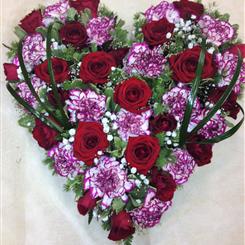 Red Rose &amp; Purple Carnation Heart 
