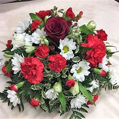 Red and White Posy