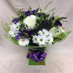Purple &amp; White Handtied 