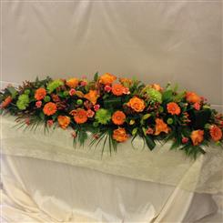Orange Casket spray
