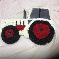 Tractor red and white